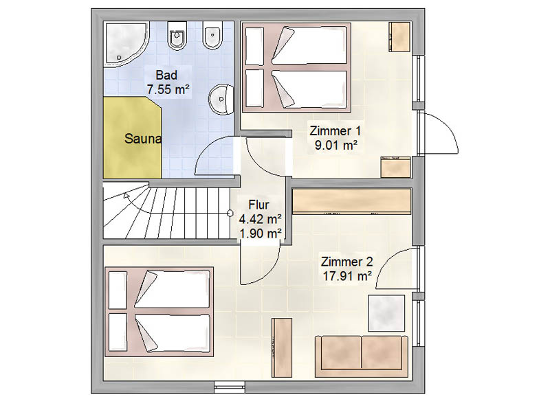 Zimmerplan vom Haus 1