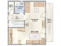 Zimmerplan von Haus 2